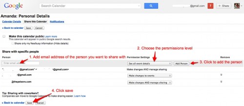 Google Calendar Permissions