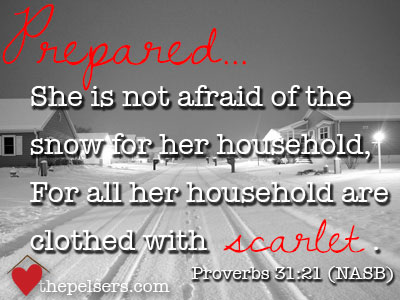 Proverbs 31 Woman Not Afraid of Snow