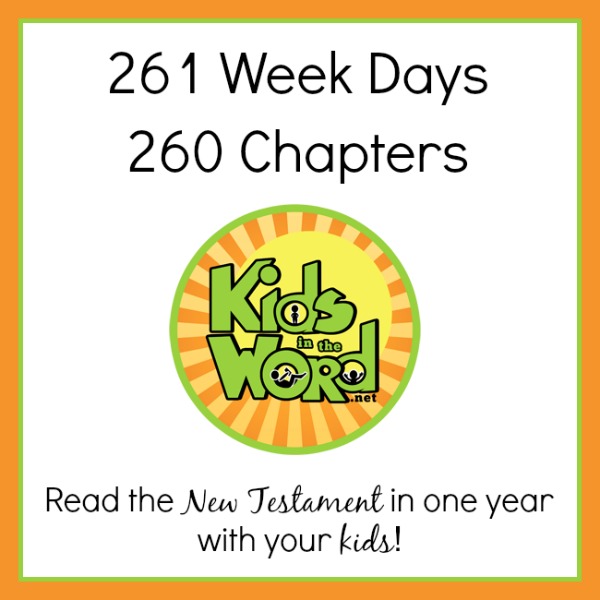 You can read the New Testament in one year if you read one chapter each week day. Read it with you kids. Click through to get a FREE blank Bible reading journal for the Gospel of Matthew at kidsintheword.net.
