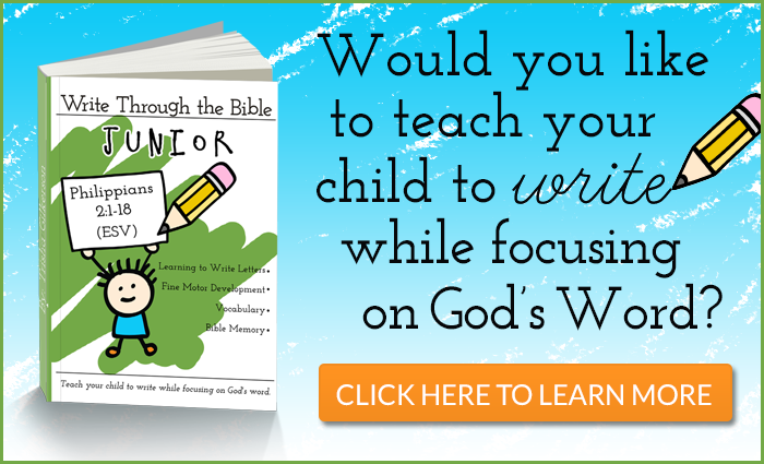 Teaching Handwriting with the Bible - Write Through the Bible Jr.