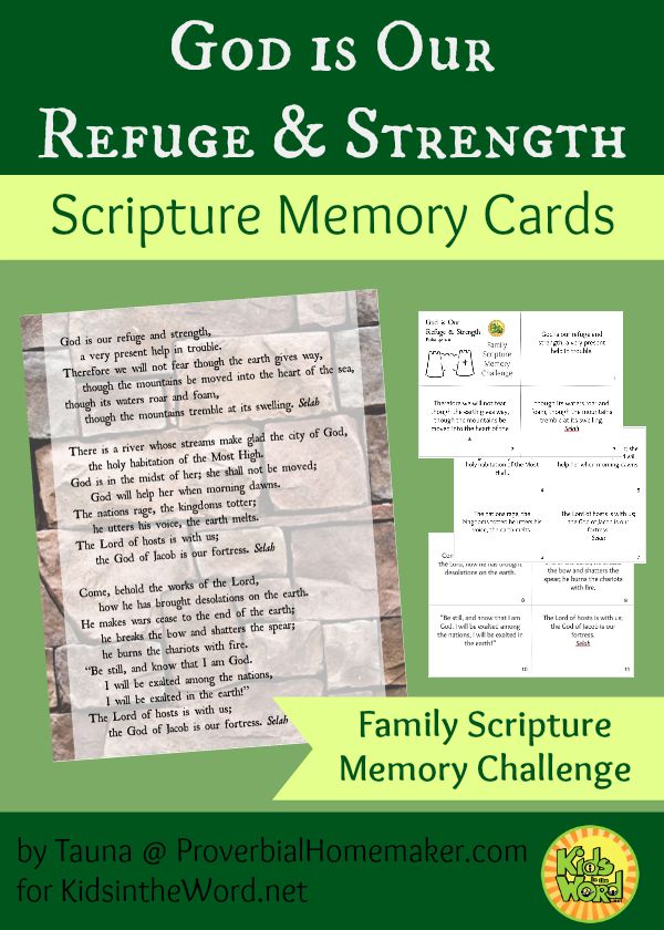 God is Our Refuge and Strength Psalm 46 1-11 Scripture Memory Cards