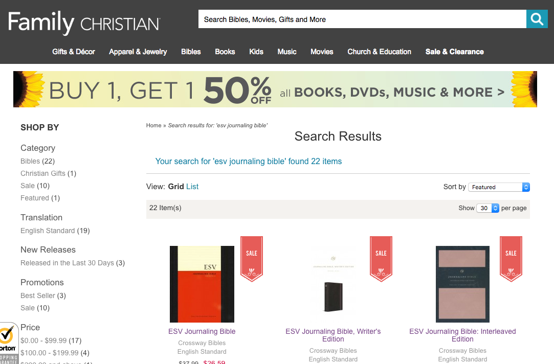 Shopping at Family Christian Online